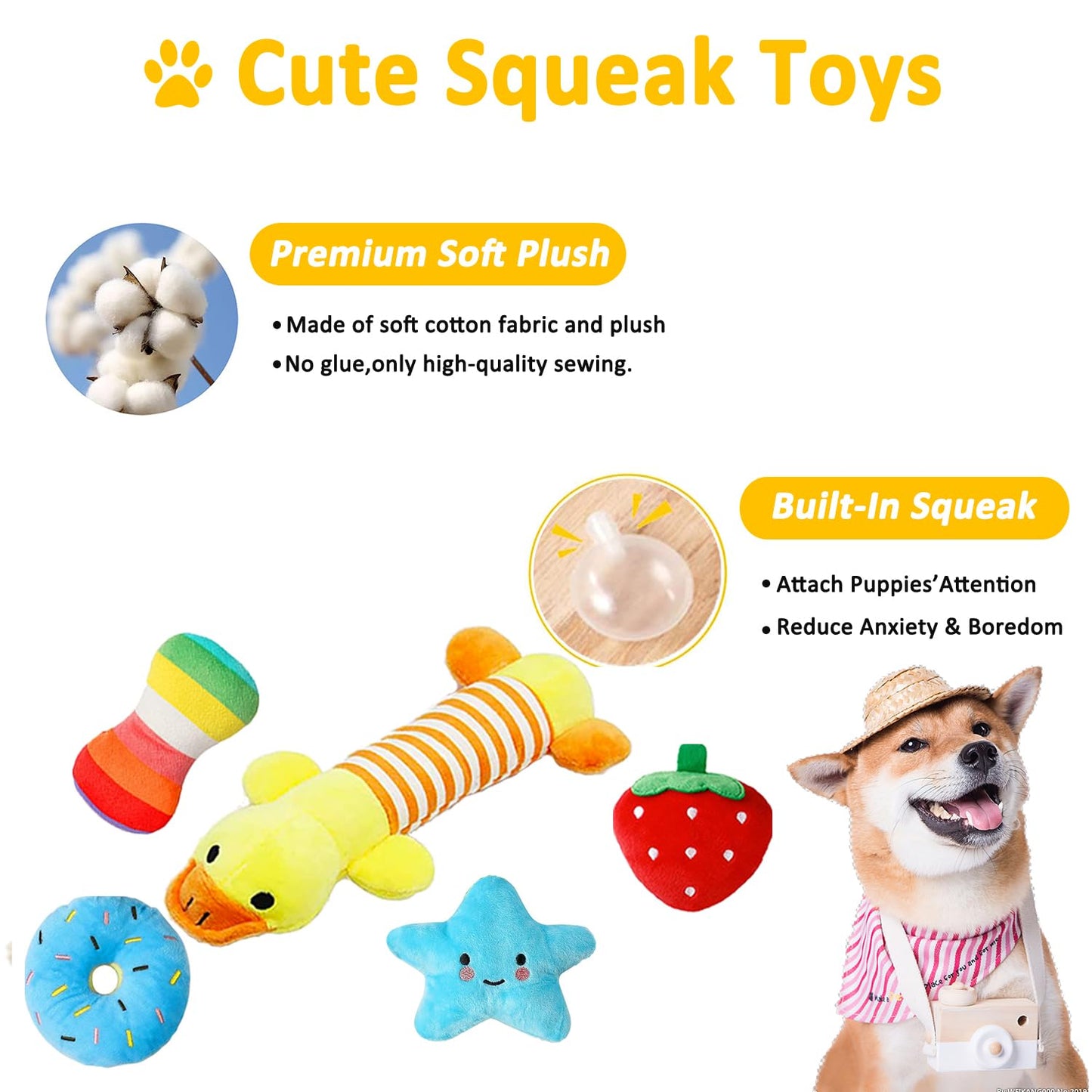 Aipper Dog Toys 25 Pack for Fun and Teeth Cleaning, Puppy Chew Toys