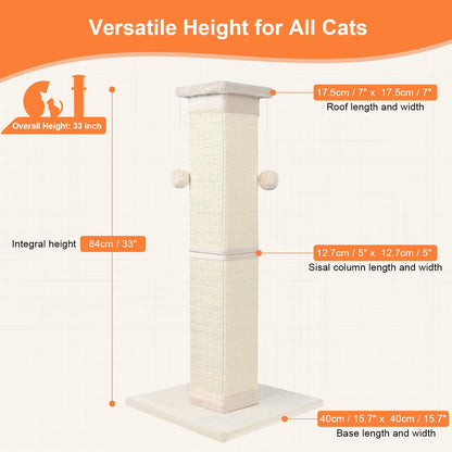 SOCATER Cat Scratching Post Nature Sisal Cat Scratch Post Scratcher