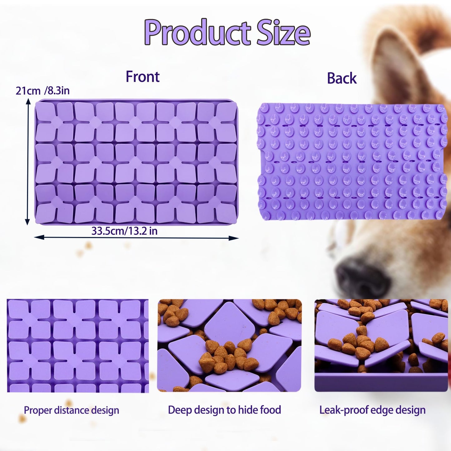 Femont Silicone Snuffle Mat for Small Medium Dogs,Slow Feeder Lick Mat