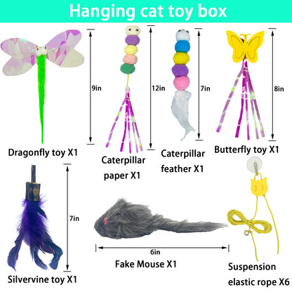 Mitubati Cat Toys Indoor Hanging Door Retractable Bird Cat Toy