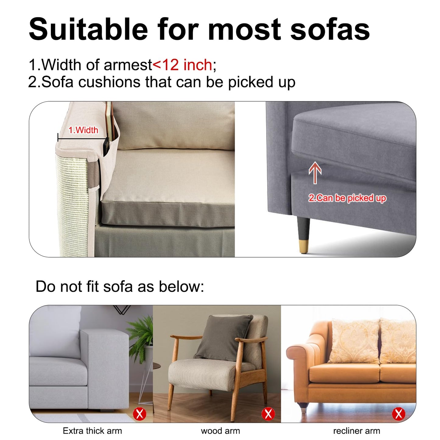 Cat Scratch Sofa Protector,27.6”L*19.6“W Cat Scratch Furniture