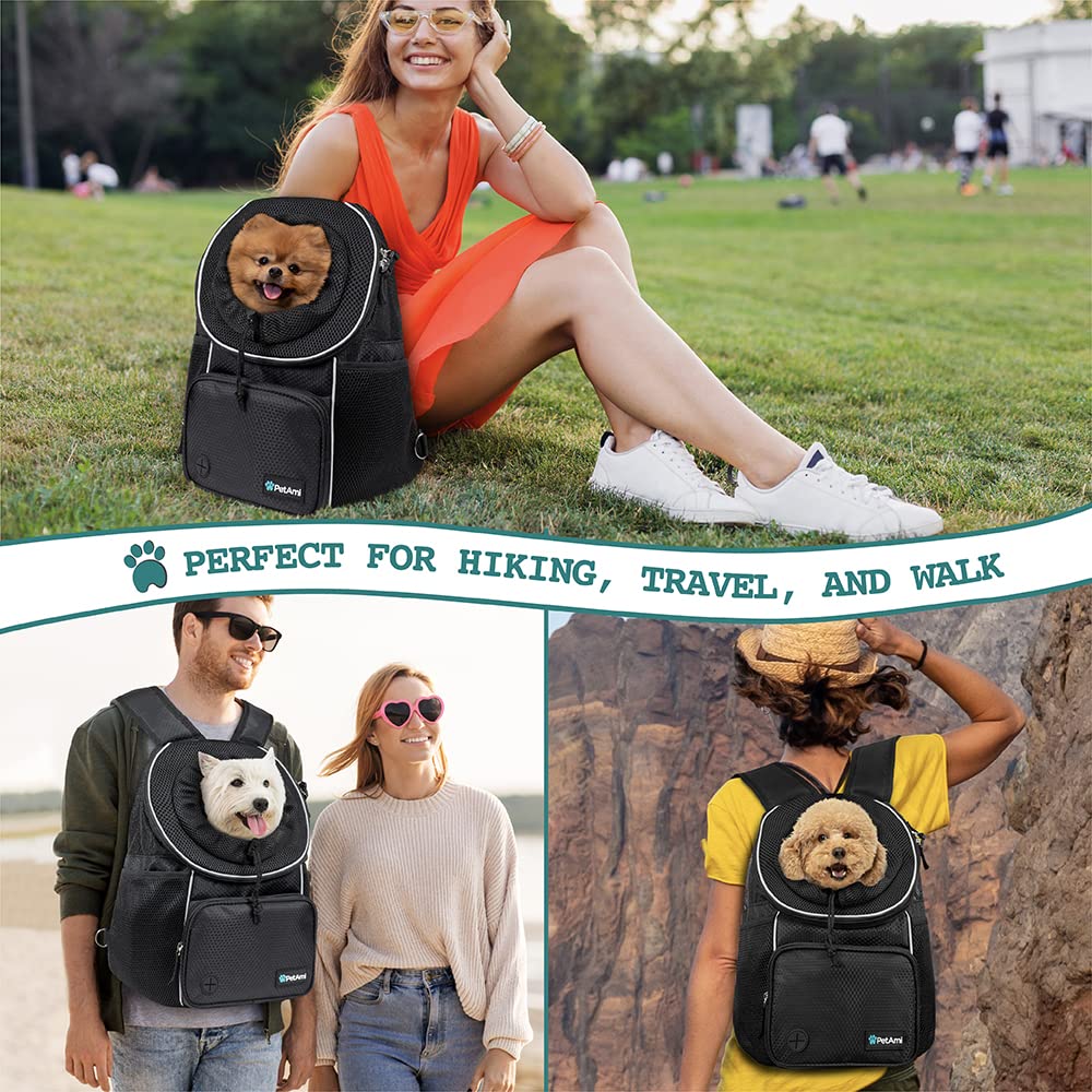 PetAmi Dog Front Carrier Backpack, Adjustable Dog Pet Cat Chest Bag