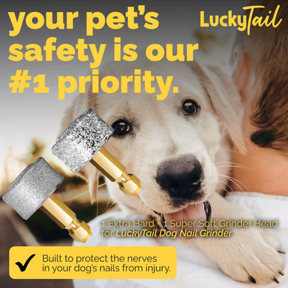 LUCKY TAIL Dog Nail Grinder Hard Soft Replacement Heads Tool