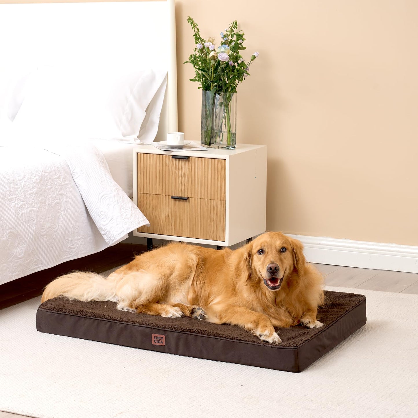 EHEYCIGA Orthopedic Foam Dog Bed for Large Dogs, L x W x Th Bed