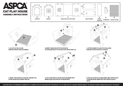 ASPCA Cardboard Cat House Hideaway Playhouse with Cat Scratcher