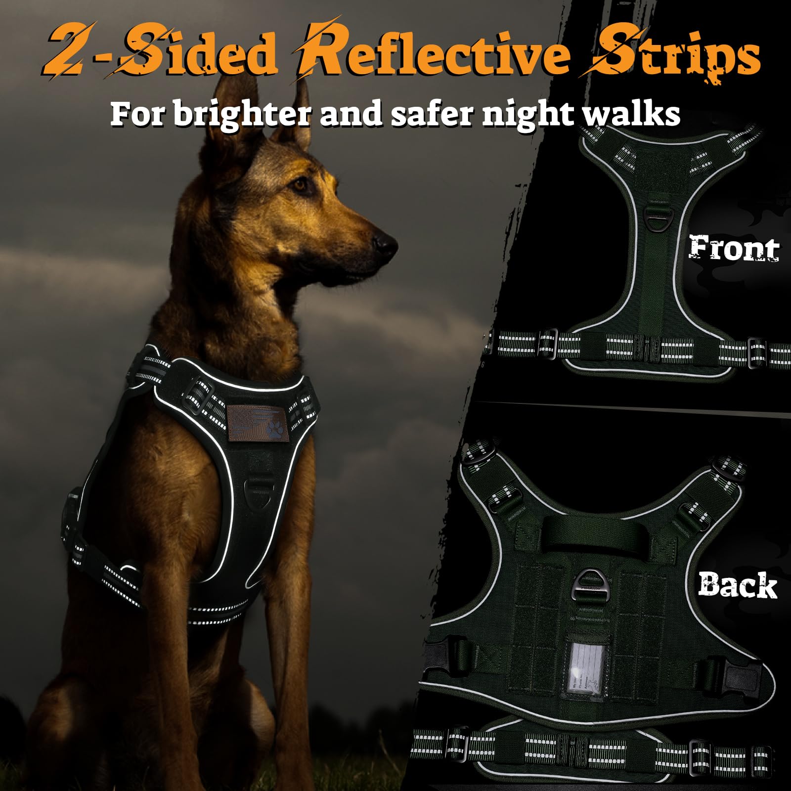 rabbitgoo Tactical Dog Harness for Medium Dogs No Pull Harness