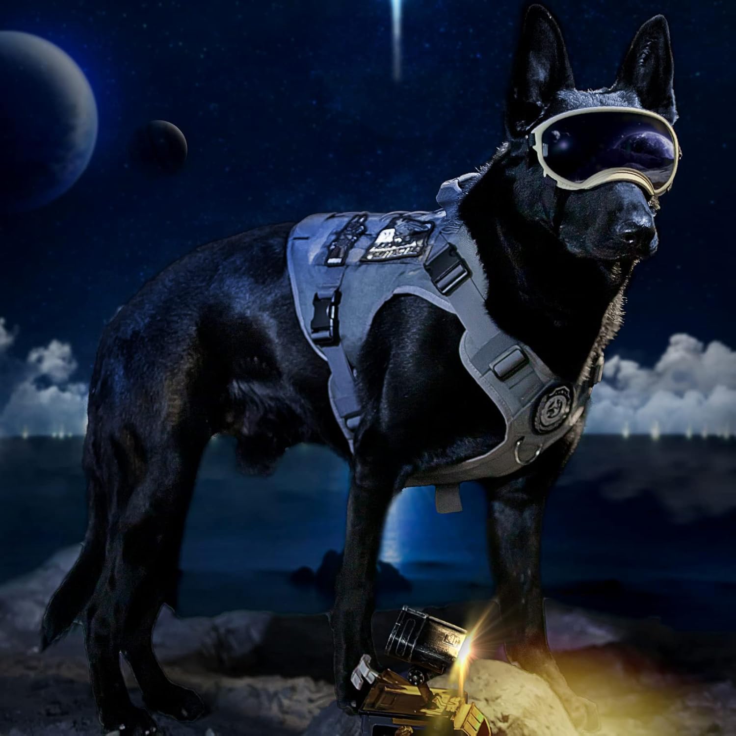 OneTigris Tactical Dog Harness Vest,Adjustable Dog Harness