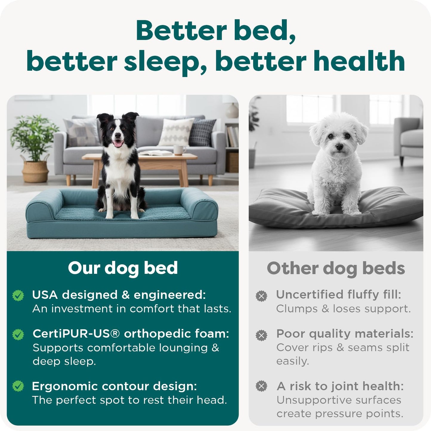 FurHaven Orthopedic Dog Bed for Large Dogs, Sofa Contour Mattress
