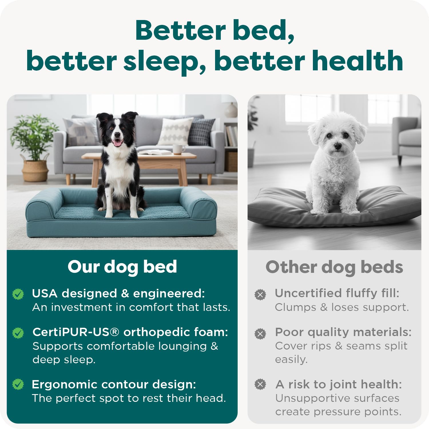 FurHaven Orthopedic Dog Bed for Large Dogs, Sofa Contour Mattress