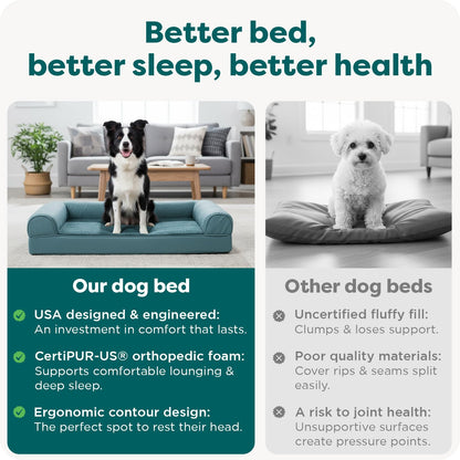 FurHaven Orthopedic Dog Bed for Large Dogs, Sofa Contour Mattress