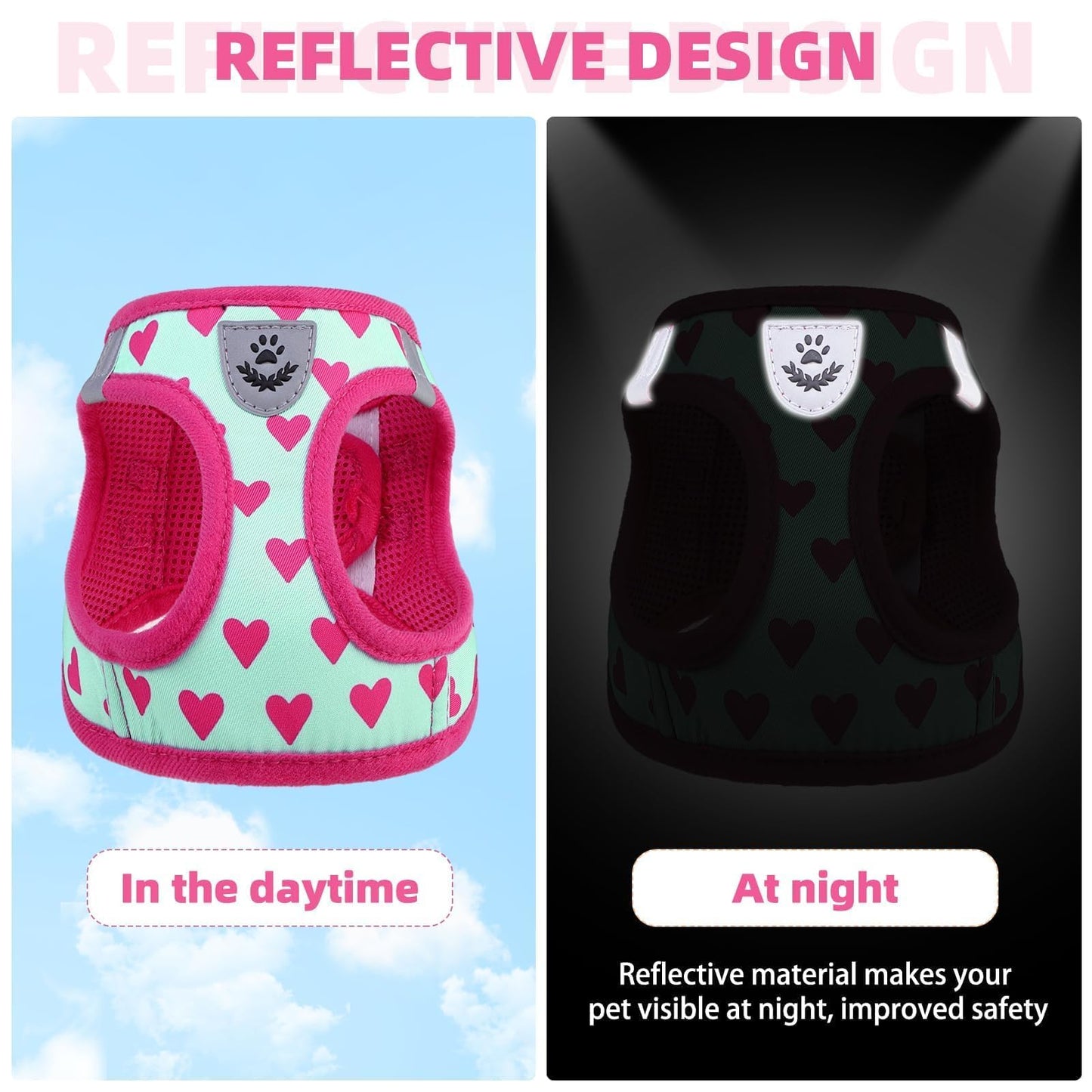 KOOLTAIL Valentines Dog Harness and Leash Set