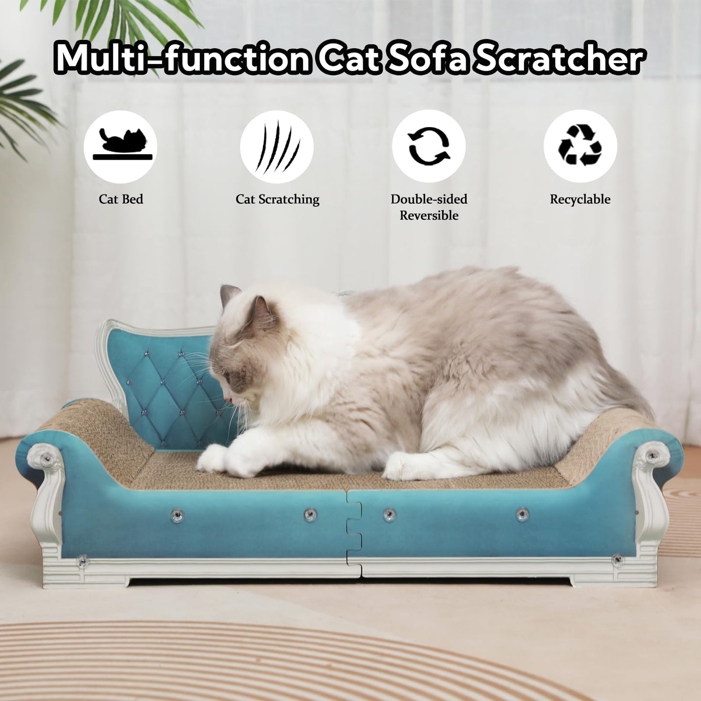 Kidding Pets Cat Sofa Shape Scratch Pad for Large Medium Small Couch