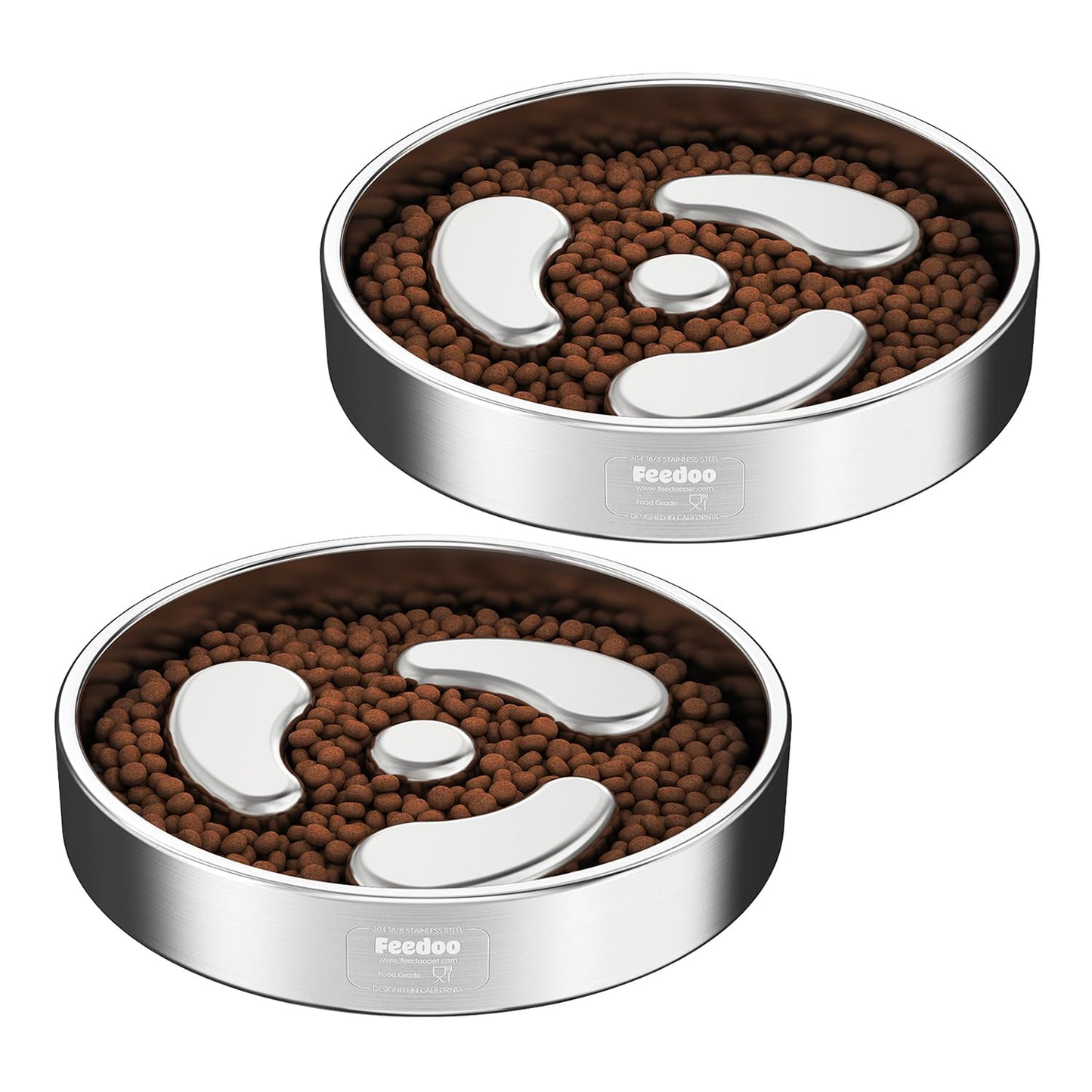 Feedoo Slow Feeder Dog Bowl-1Cup for Small Puppy, Double-Layer Puzzle
