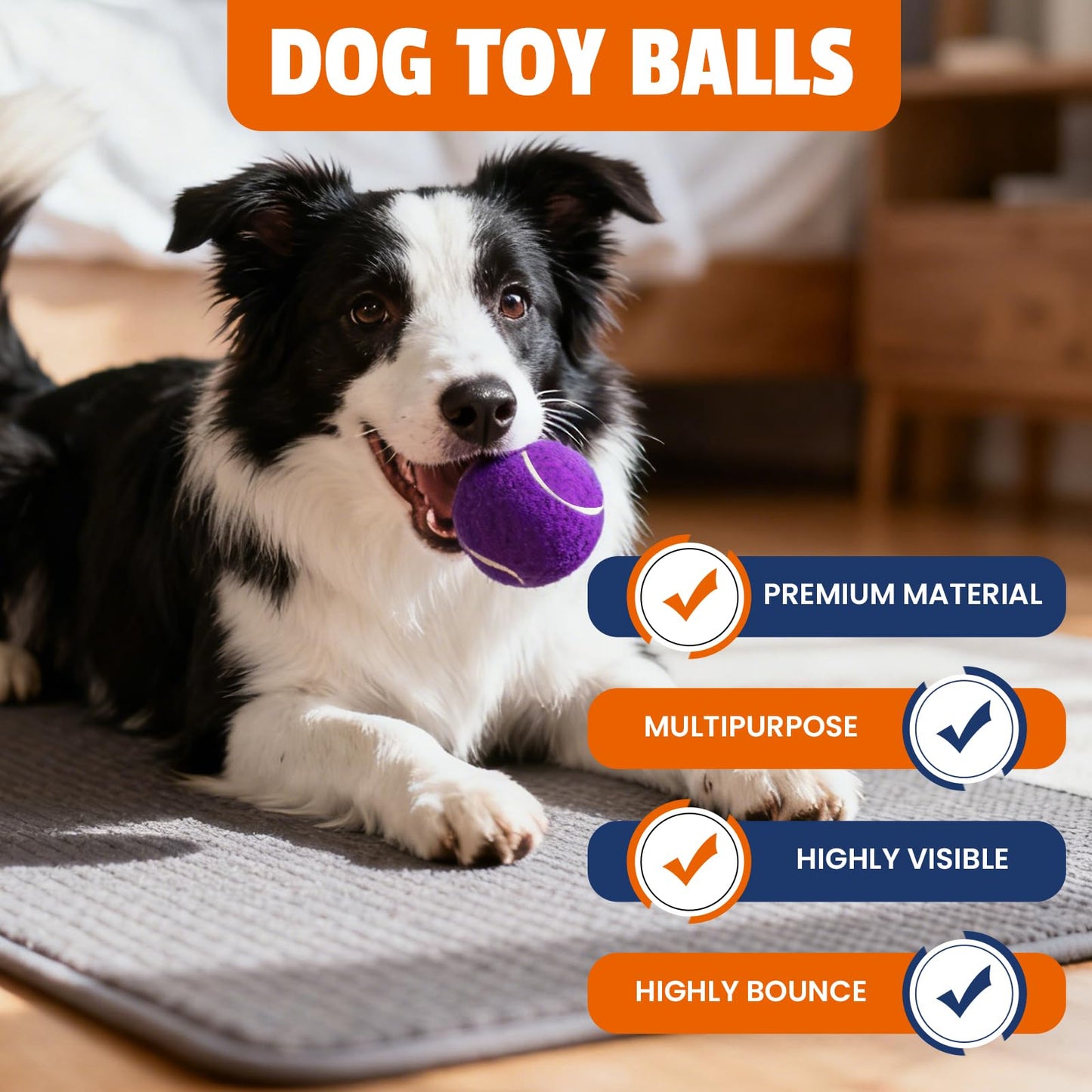 FURWEY Tennis Balls for Dogs 16 Pack,Durable and Non-Toxic Dog Toys