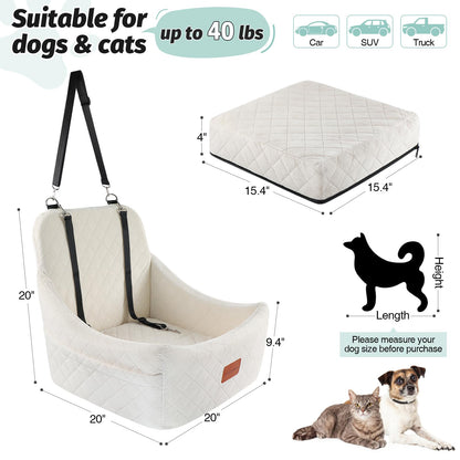 Lealchum Dog Car Seat for Medium Dogs Up to ,Easy to Install Seat