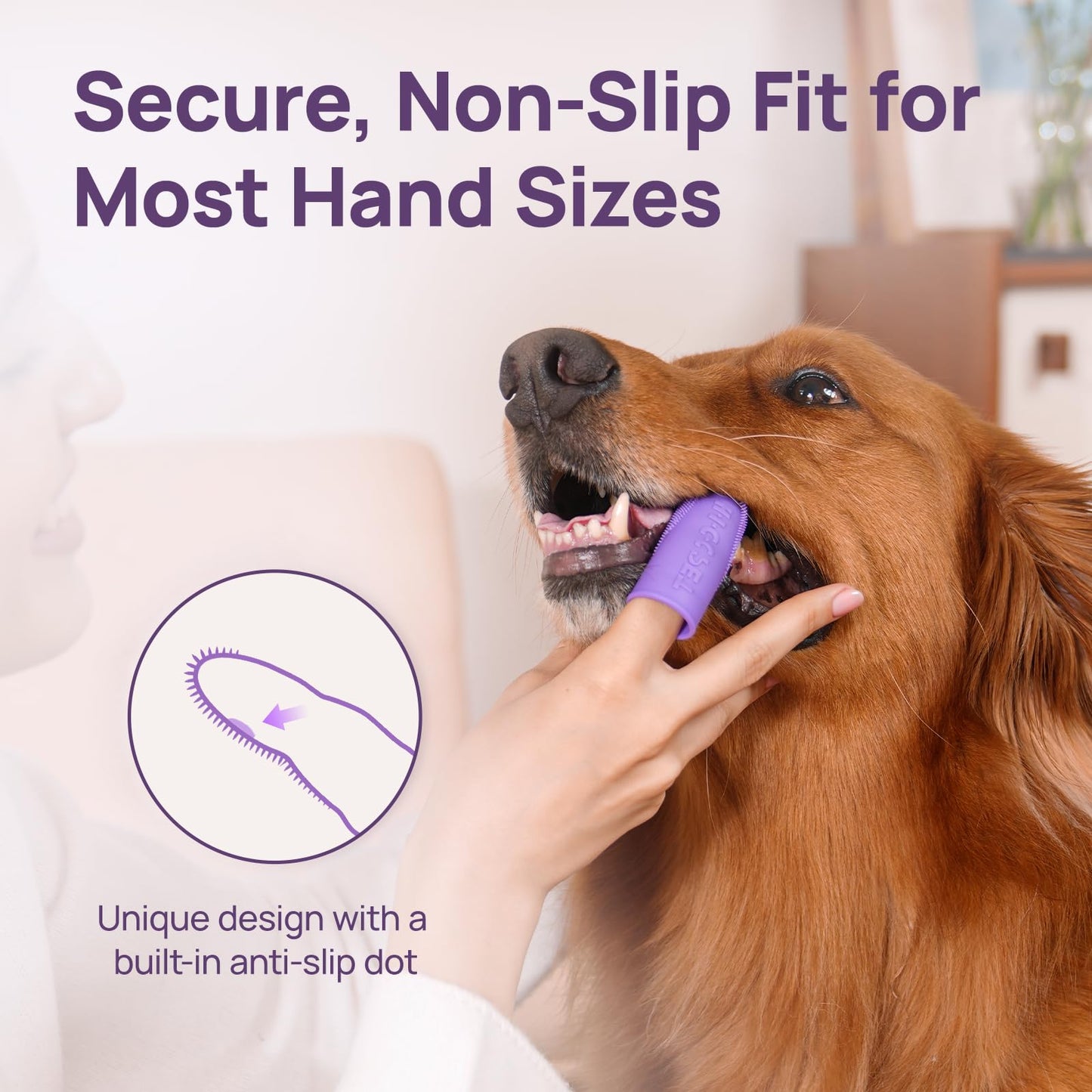HICC PET Dog Toothbrush, Anti-Slip Dog Tooth Brushing Kit, Dog Kit
