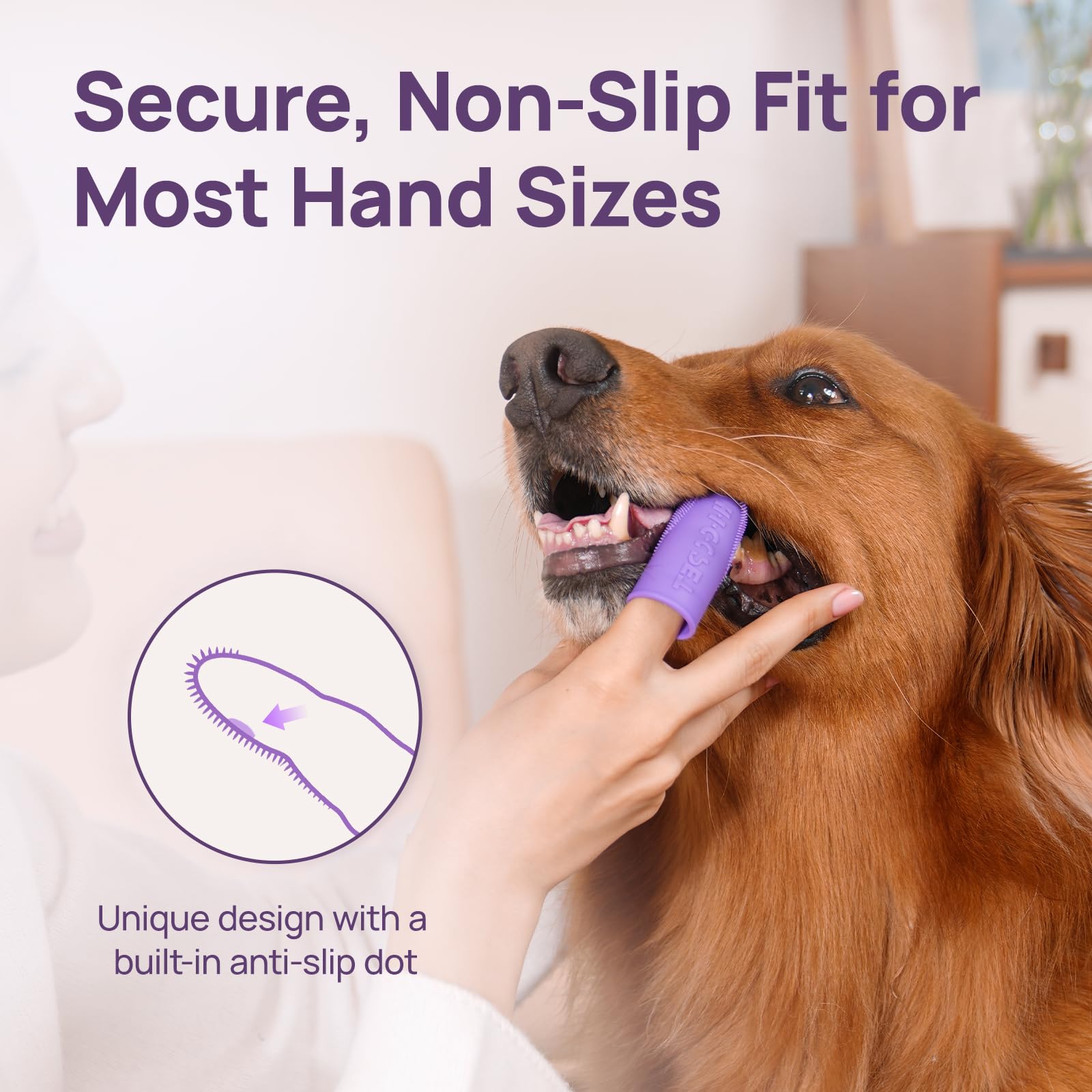 HICC PET Dog Toothbrush, Anti-Slip Dog Tooth Brushing Kit, Dog Kit