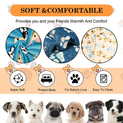 Rezutan Dog Blankets for Large Dogs Cat Flannel Blanket Crate