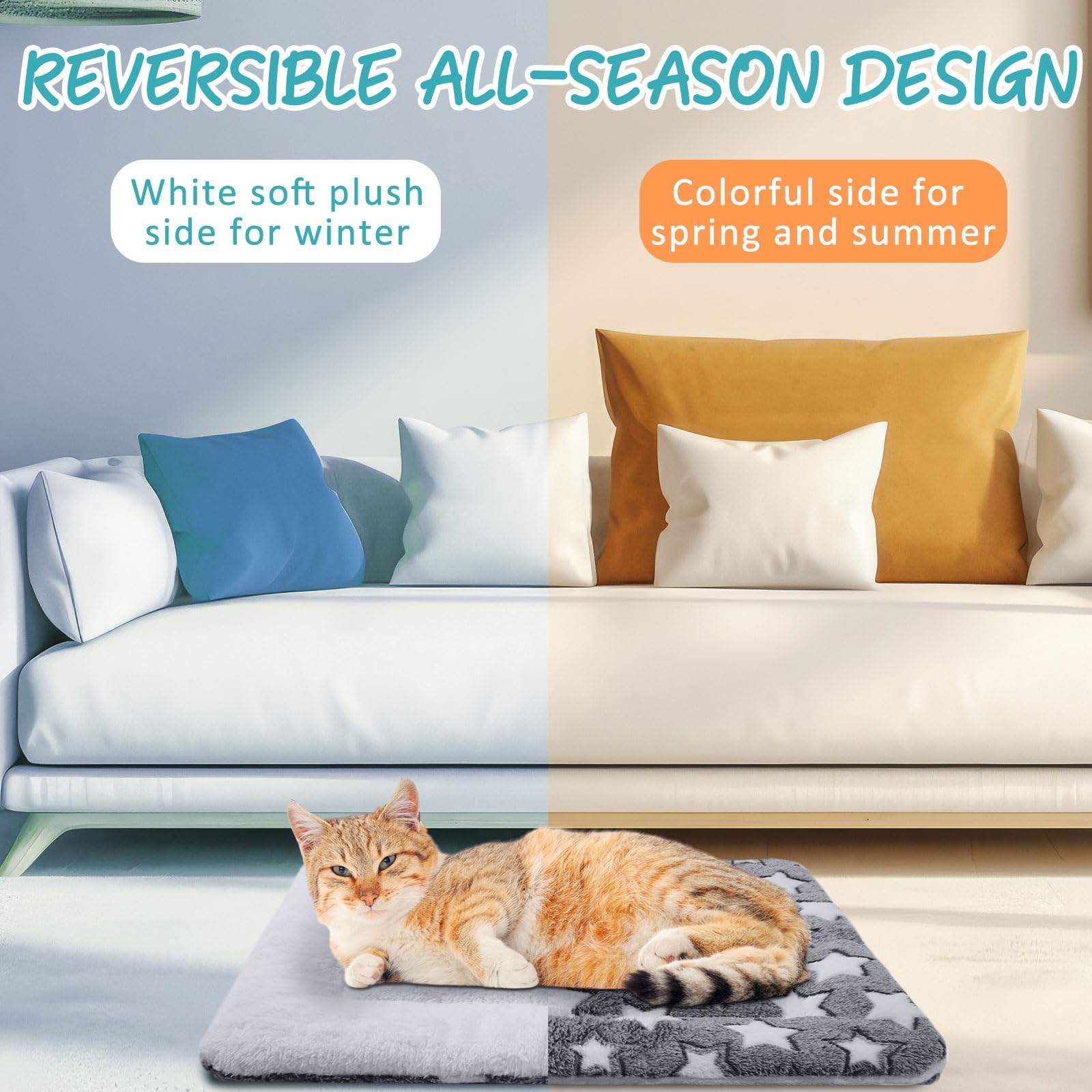 VitalCozy 2 Pack Self Warming Cat Mat Self Heating Pad Bed Bed