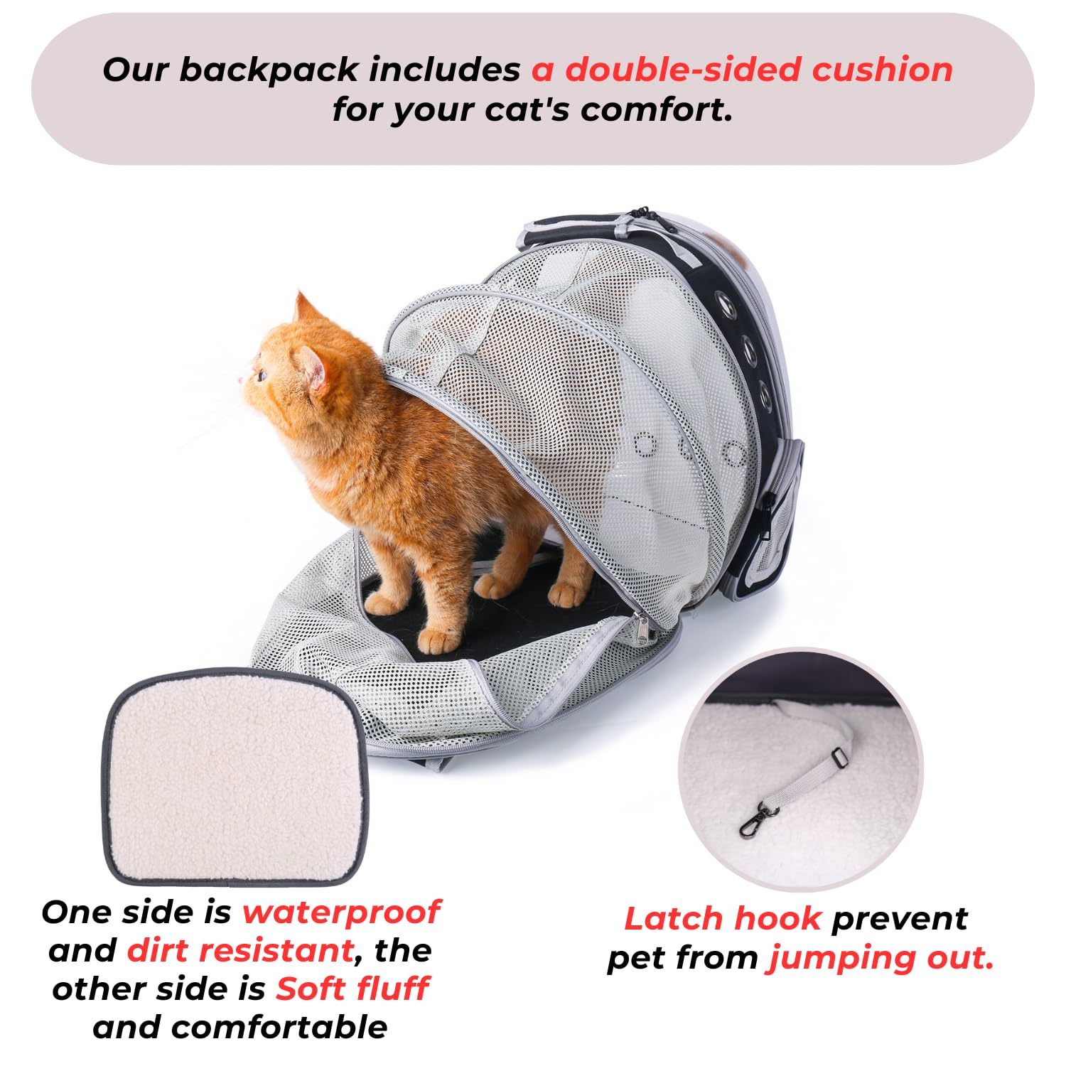 Lollimeow Cat Carrier Backpack, Expandable Bubble Pet Carrier