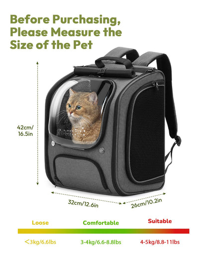 Pecute Cat Backpack Carrier, Large Space Cat Bubble Backpack