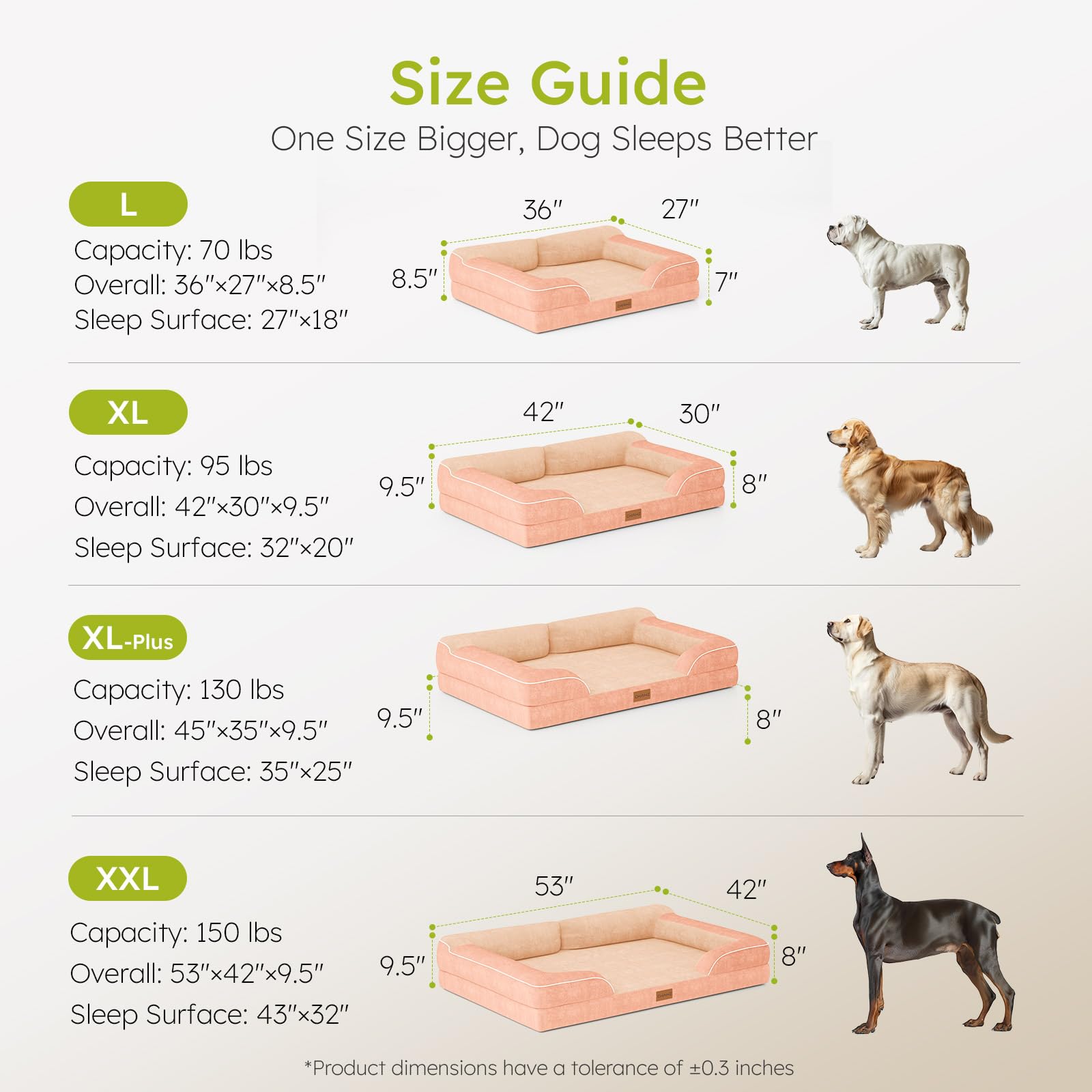 CWAWZ Extra Large Dog Bed, Orthopedic Dog Bed with Cooling Gel Bed