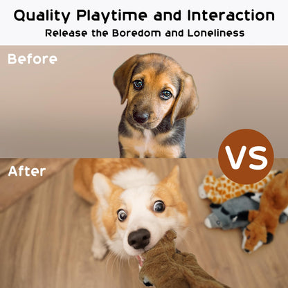 Nocciola Dog Squeaky Toys, 5 PCS Crinkle Plush Dog Toys, No Plush