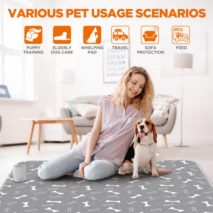 Baodan Washable Pee Pads for Dogs, 2 Pack Large Reusable Puppy Mat