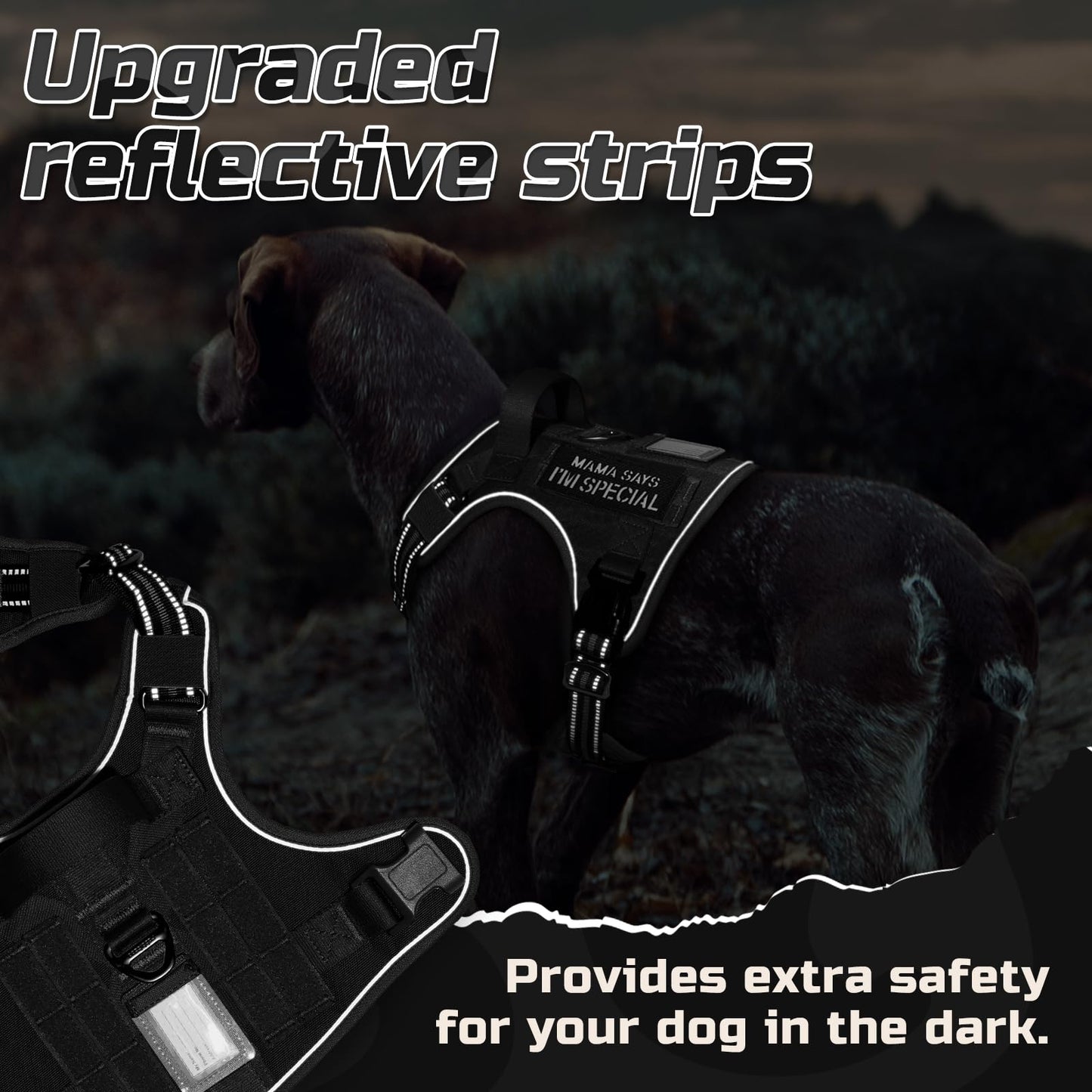 rabbitgoo Tactical Dog Harness Medium Sized Dog, No Pull Harness