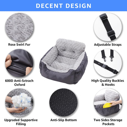 Oiilores Dog Car Seat for Small Dogs, Washable Pet Booster Car Seat
