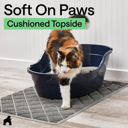 GORILLA GRIP Cat Litter Box Mat, Cushioned Coil Mesh Litter Mat