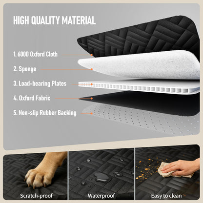 PROZAR Dog Car Seat Cover for Back Seat, Hard Bottom Back Seat