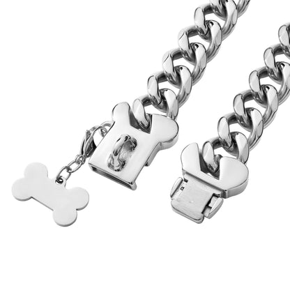 Stainless Steel Cuban Link Heavy Duty Necklace Dog Collar