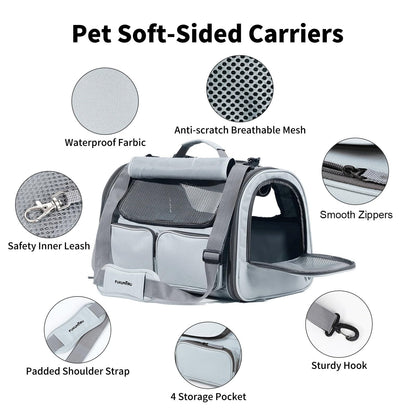 FUKUMARU Cat Carrier, Soft-Sided Small Dog Carrier, Large Cat Bag