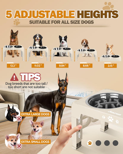 Jovrun Elevated Dog Bowls for Medium Large Size Dogs, Non-Slip Bowl