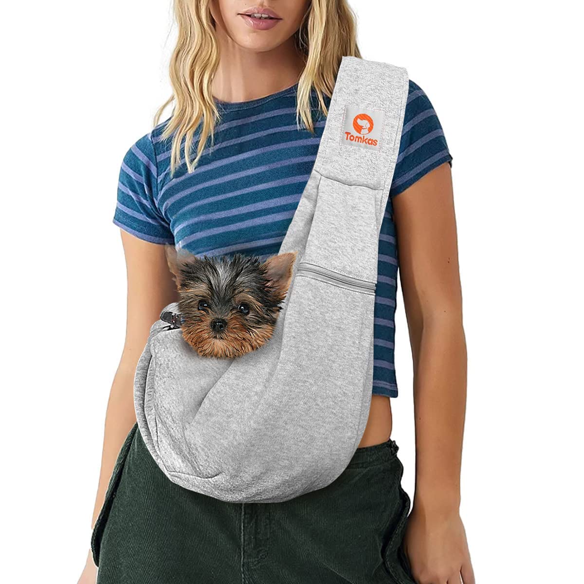 Tomkas Small Dog Sling Carrier Cat Sling Carrier Zipper Pocket Carrier