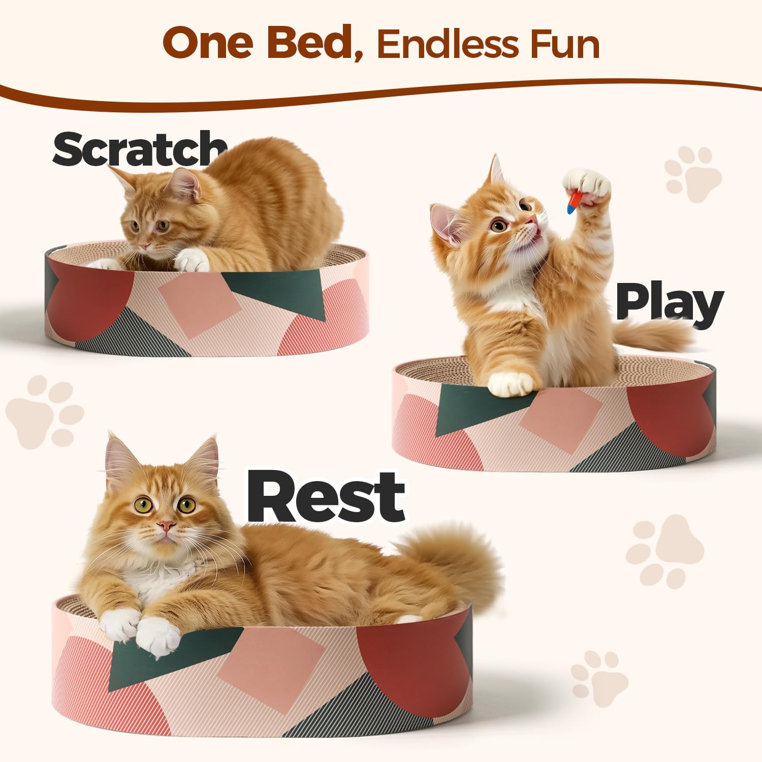 ComSaf Cat Scratcher Cardboard Bed Lounge Couch for Indoor Cats Pad