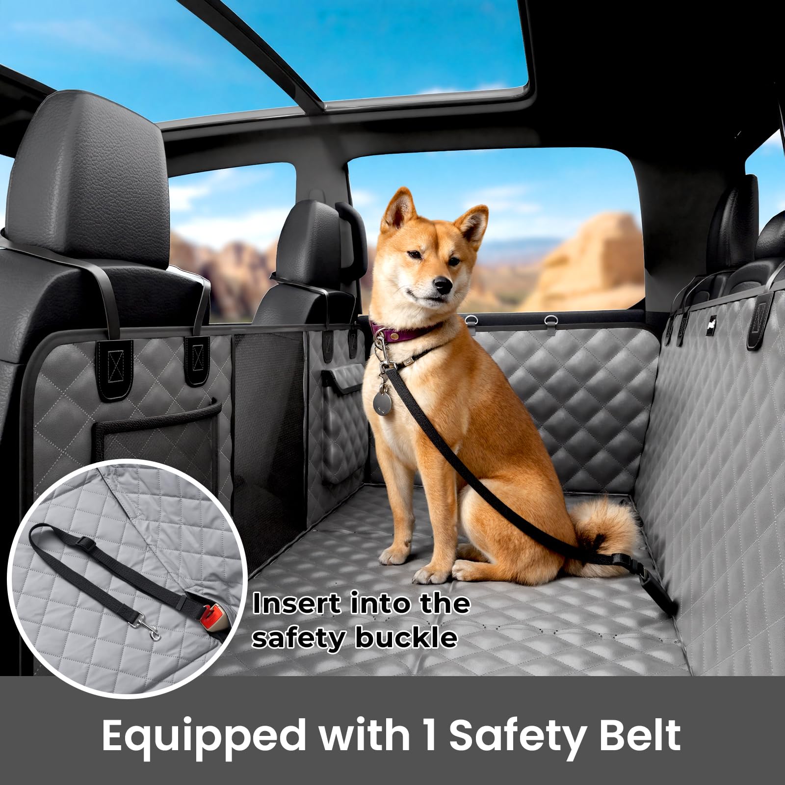Back Seat Extender for Dogs 57 * Upgraded Sofa Leather Dog Car Seat