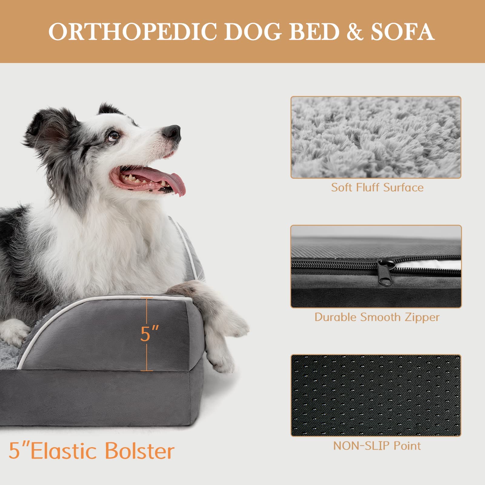 Comfort Expression Orthopedic Dog Bed for Extra Large Dogs Bed