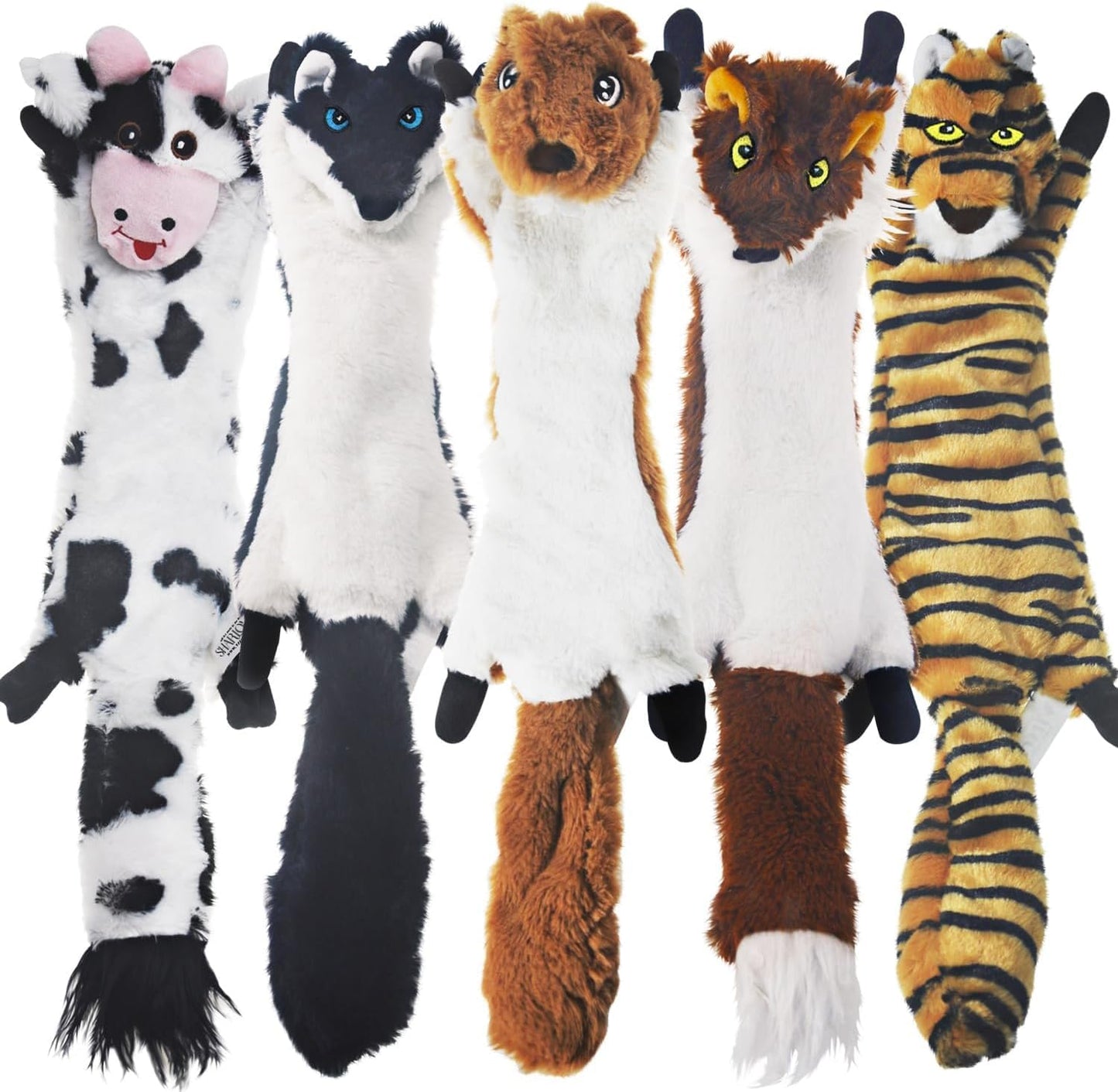 SHARLOVY Dog Squeaky Toys 5 Pack, Pet Crinkle Toy No Stuffing Plush