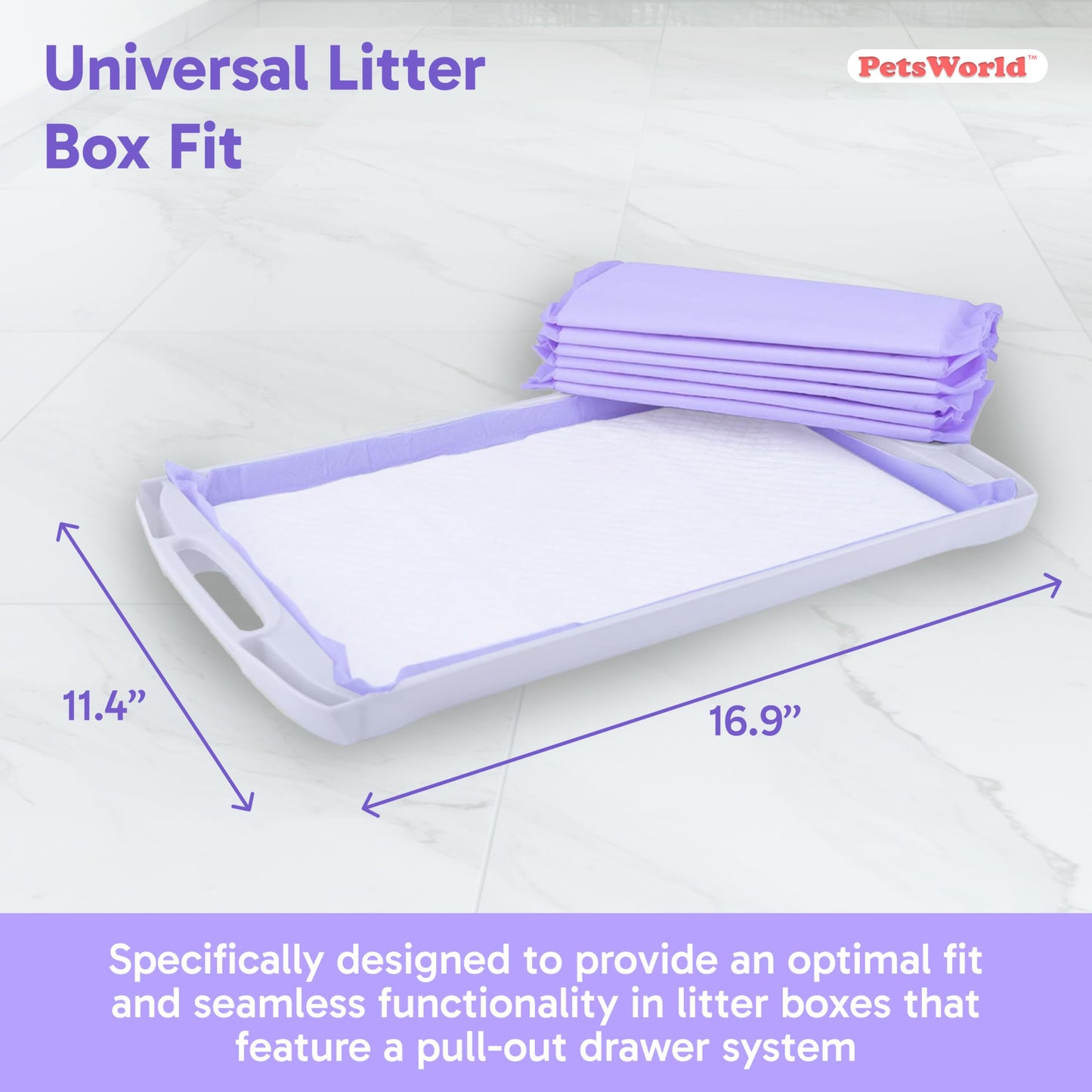 PetsWorld Universal Fit Cat Pad Refills for Litter Box, Unscented Box