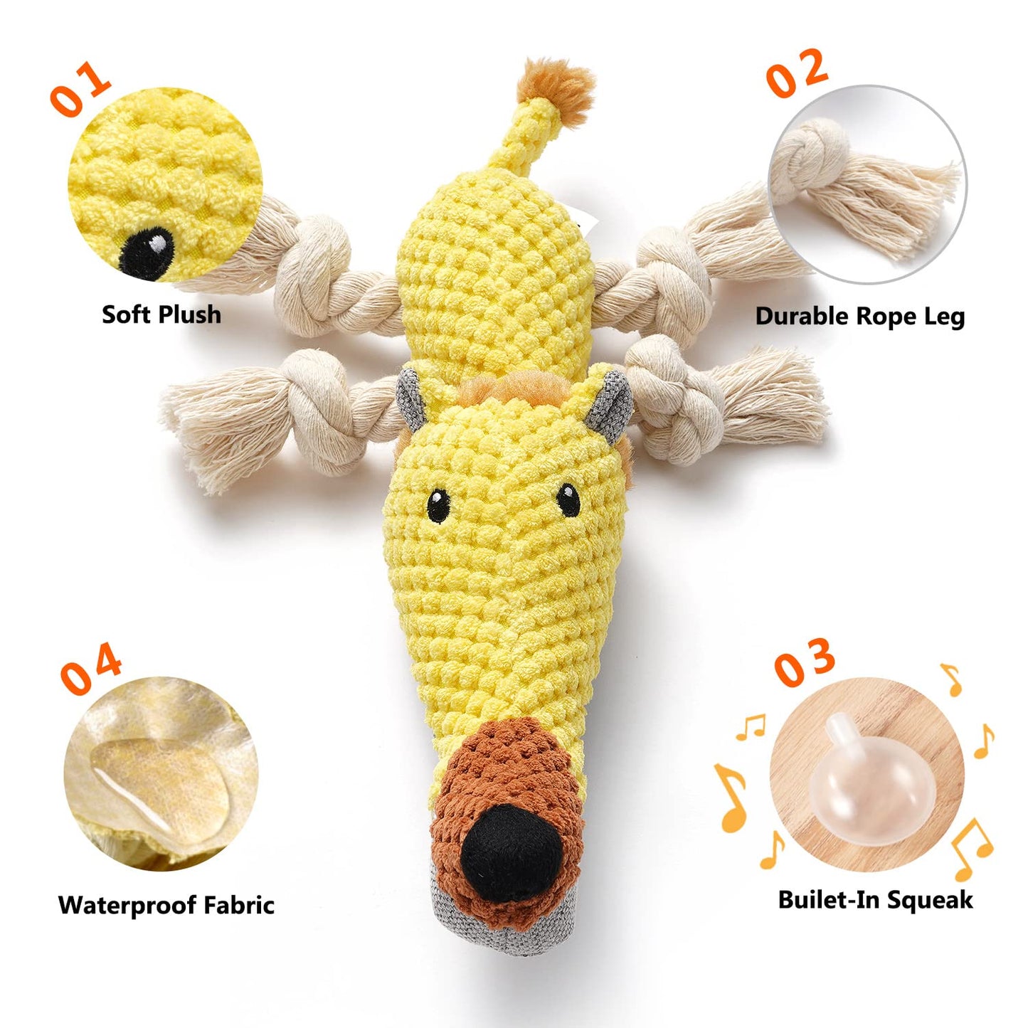 Sedioso Dog Toys, Dog Plush Toy for Large Breed, Cute Squeaky Dogs Toy