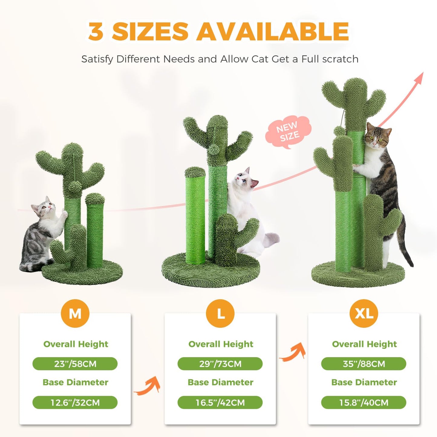 PAWZ Road Cat Scratching Post Cactus Cat Scratcher Featuring Scratcher