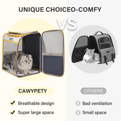 Cawypety Cat Backpack Carrier, Collapsible and Breathability Bag