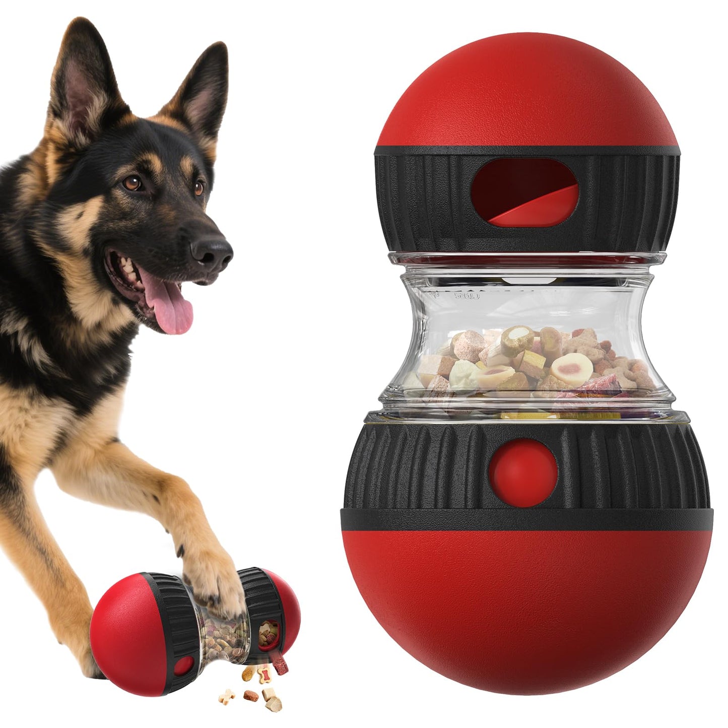 BSISUERM Dog Food Dispensing Puzzle Toy Adjustable Treat Ball