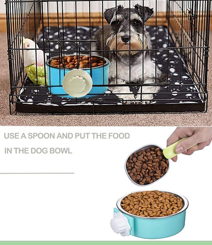 Mechpia 4 Pieces Crate Dog Bowl, Removable Stainless Steel Pet Crate