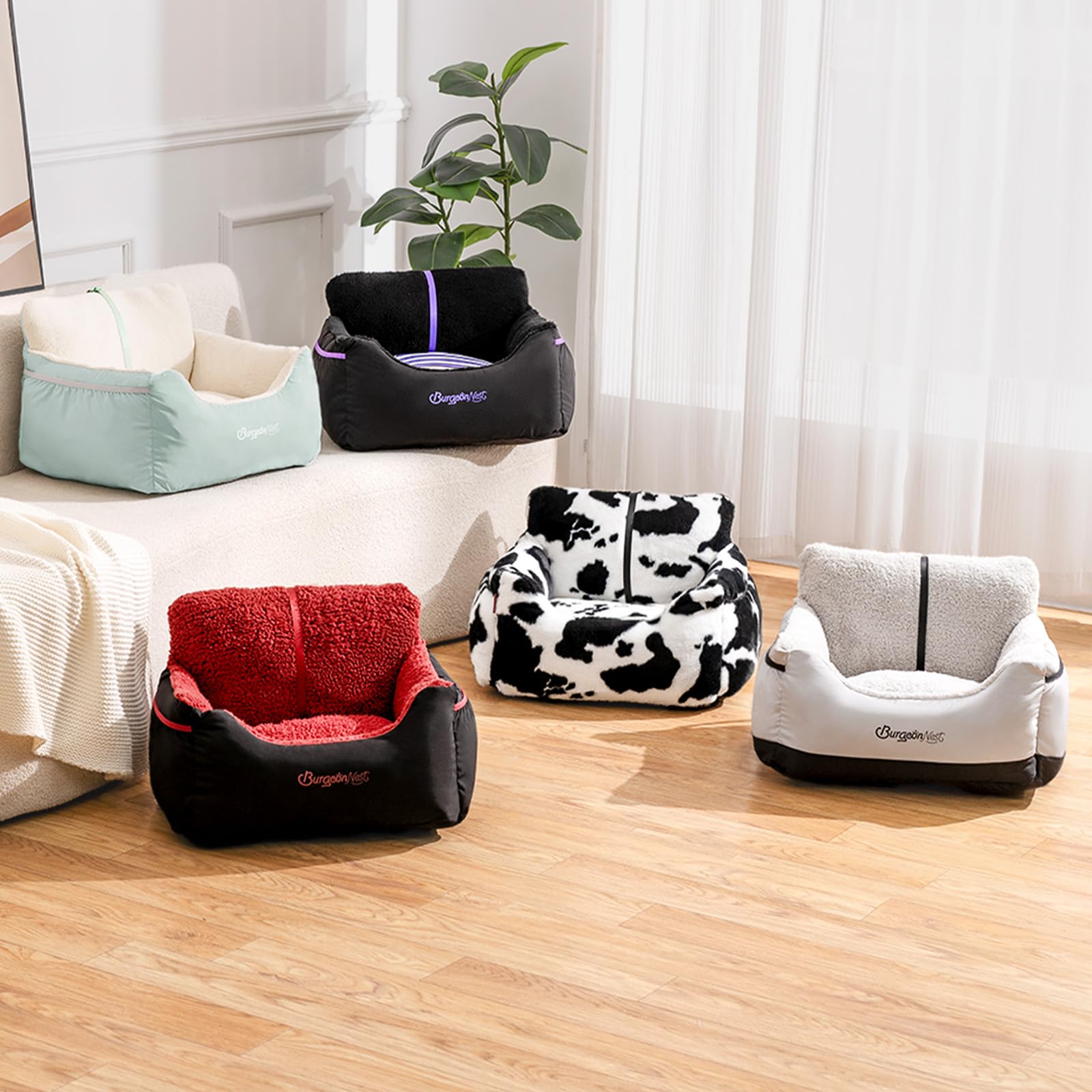 BurgeonNest Dog Car Seat for Small Dogs, Detachable and Carrier