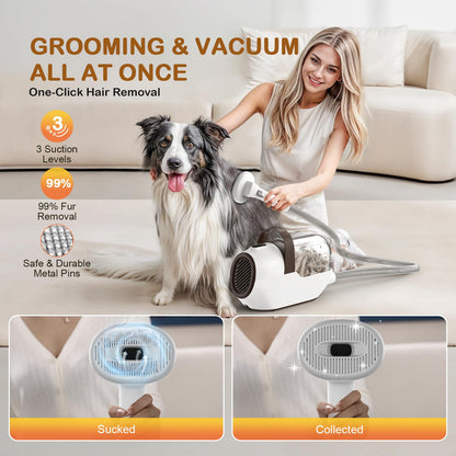 Ozumek Dog Grooming Vacuum, Dog Grooming Kit with Pet Clipper Clipper