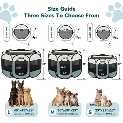 MZNZ Dog Cat Playpen, Portable Small Animal Playpen Crate Enclosure