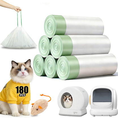 180 Count Self-Cleaning Cat Litter Box Liners Bags Fit Box